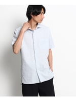 コットンワッフル スポーツシャツ/ライトブルー(091)