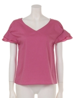 ボリュームラッフルブラウス(濃ピンク)/濃ピンク