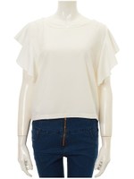 ラッフルスリーブプルオーバー/ホワイト