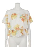 Coloring flowerオフショルTOP/TQ