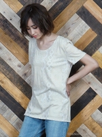 T/C天竺 Iznik Pottery プリント Tシャツ/ブルー