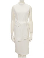 ジャガードウエストマークワンピース/ホワイト