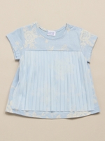 フラワー刺繍風PTチュニック/サックス