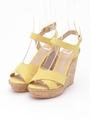 【新色追加】コルクウェッジサンダル/YELLOW