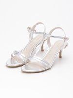 ラインストーンヒールサンダル/SILVER