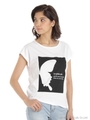 バタフライプリントTシャツ/ホワイト
