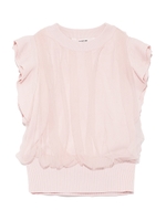 チュールレイヤフリルスリーブプルオーバー/BLK