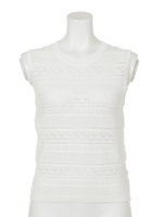 パターンニットTOP/WHT