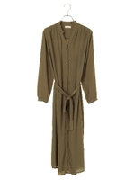 ・ベルト付きシャツワンピース/ピンク