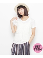 【2枚SET】ニットキャミ×TEE/ホワイト(003)