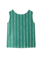 ストライプボートネックブラウス/オフ×ネイビー(030)