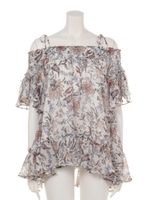 リボンオフショルフリルBL/オレンジ