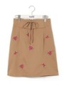 コルセット刺繍スカート/ベージュ
