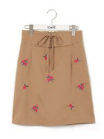 コルセット刺繍スカート/ベージュ