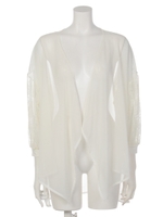 ワイドスリーブシフォンカーデ/ブラック