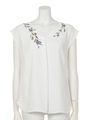 刺繍フレンチブラウス/特殊ホワイト
