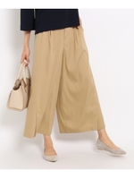 [L]〔洗える〕アヴリルツイルワイドパンツ/ベージュ(052)