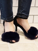 ２WAYファーサンダル/ネイビー