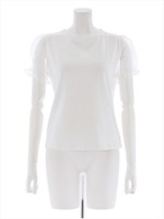 オーガンジー切替Tシャツ/ホワイト