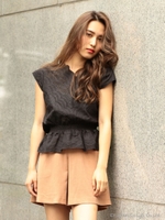 スカラアイレットトップス/イエロー