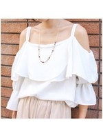 ストラップオフショルトップス/マスタード