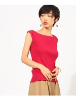 ノースリーブリブニット/ラズベリーピンク(073)