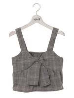 リボンベアビスチェ/ベージュグレンチェック