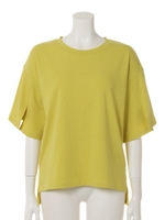 ワイドリブスリーブTOPS/WHT