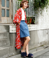 花柄ガウン×衿メローインナーセット