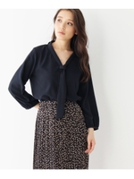 【WEB限定サイズ】ボウタイブラウス/ネイビー(093)