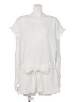 【CHILLE】サマーツイードブラウス/ホワイト(001)