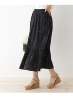 ボタニカルフラワースカート/ブラック(119)