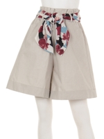 スカーフ付ショートパンツ/ライトグレー