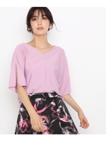 【洗える】バタフライニットプルオーバー/ライトパープル(081)