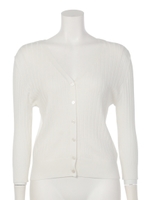 リブVカーディガン/ホワイト