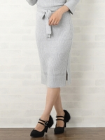 リブニットスカート/ネイビー