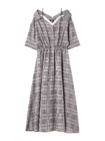 《EDIT COLOGNE》グレンチェックシャツワンピース/グレンチェック1(011)