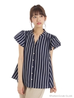 ストライプスタンドロングシャツチュニック　2/ストライプ