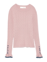 ベロアボタン付ニットプルオーバー/PNK