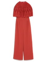 レースケープ付ロンパース/BEG