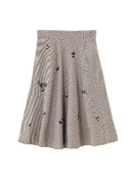 チェックビジュースカート/グレー(020)