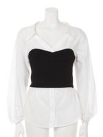 ビスチェ付きシャツセット/ストライプ