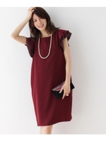 Wフレアスリーブワンピース/ボルドー(064)