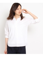 [L]〔洗える〕Cangioli ブロードスキッパーシャツ/ホワイト(001)