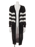 【anap mimpi】ボーダーロングニットカーディガン/ホワイト(001)