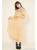 楊柳ビッグリングドレス/ブラック