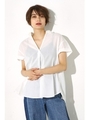 【AZUL by moussy】TCバックタック半袖スキッパー/O/WHT
