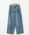 デニムテーパードワイドパンツ