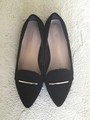 【柔らかSoft Insole】ビットオペラフラットシューズ/ブラックコンビ