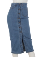 【anap mimpi】デニムフロントボタンタイトスカート/NVY